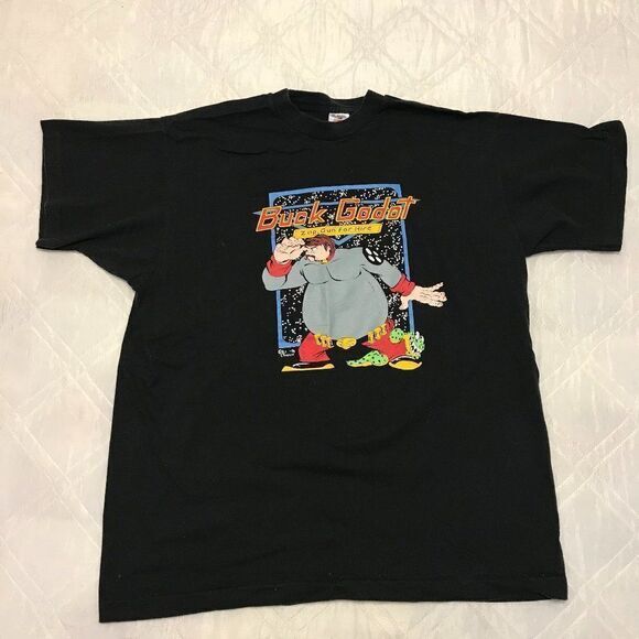 Vintage‎ BUCK GODOT Black T-Shirt XL Single Stitch made in USA - Picture 1 of 3